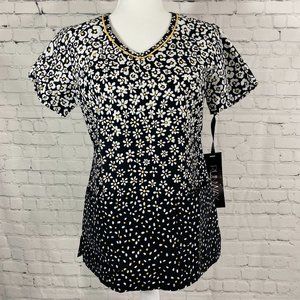 Runway By Cherokee Scrub Top Floral Print 2 Pocket Style # 3655BC(Bx12/52) Sz XS